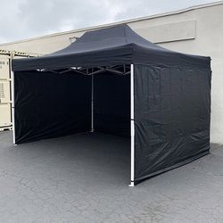 (Brand New) $190 Heavy Duty EZ Popup Canopy 10x15’ with (3 Sidewalls) Outdoor Gazebo, Carry Bag (2 Colors) 