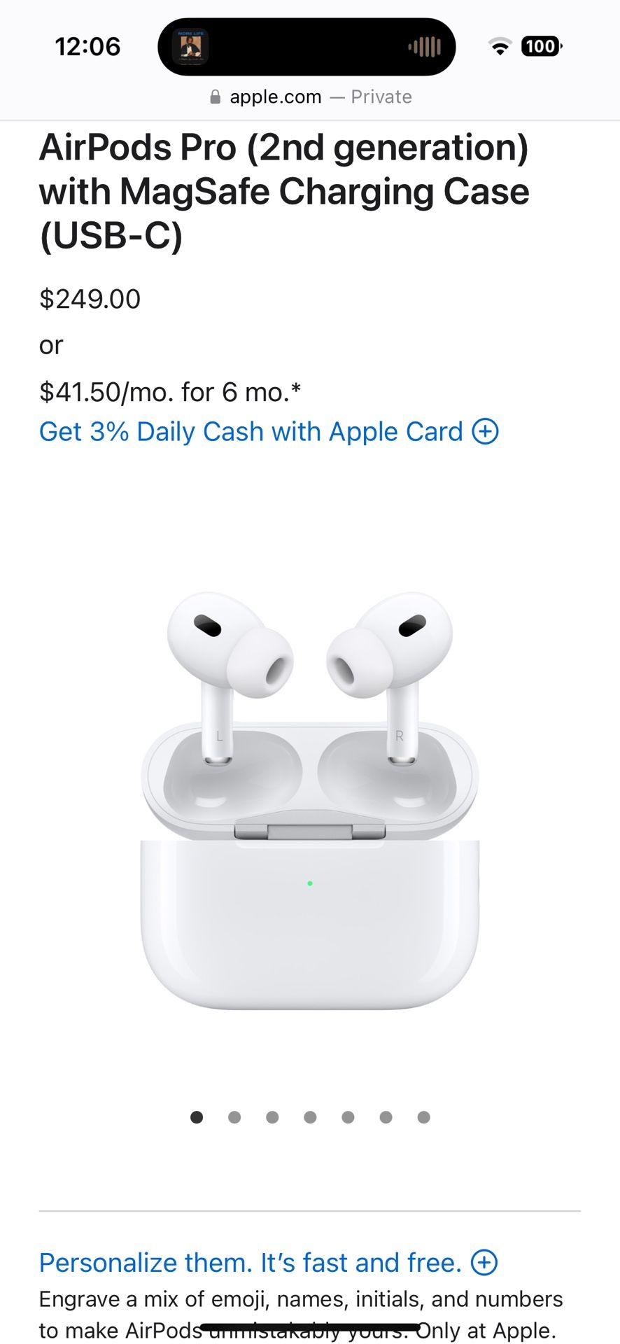 AirPods Pro (2nd generation) with MagSafe Charging Case (USB-C)