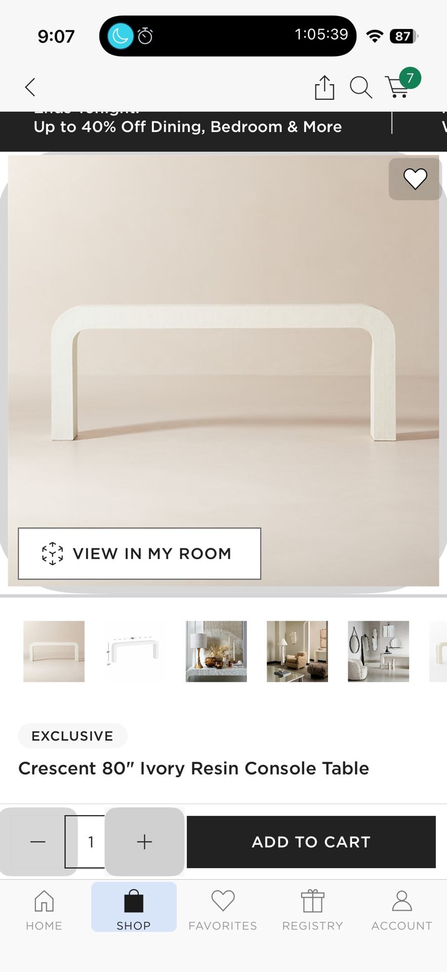 CB2 Lacquer Console Table 