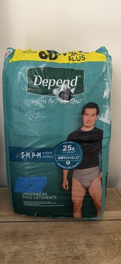 Open box Depend 26count Size S/M Men’s underwear $15