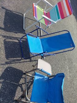 Beach Chair $5 each ,lounge Chair $10 each all with rust