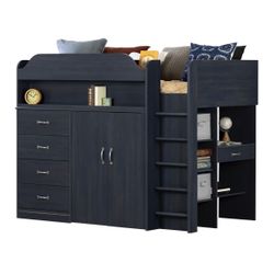 Twin Loft Bed With Desk And Storage 