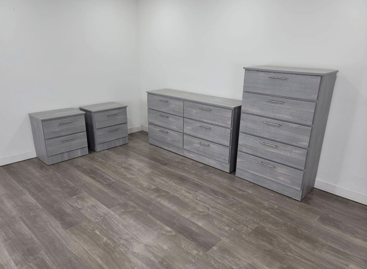 Dresser, Chest And 2 Nightstands - Cómoda, Gavetero Y 2 Mesitas De Noche