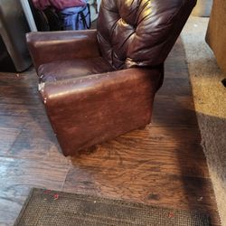 Genuine Real Leather Mini Recliner 