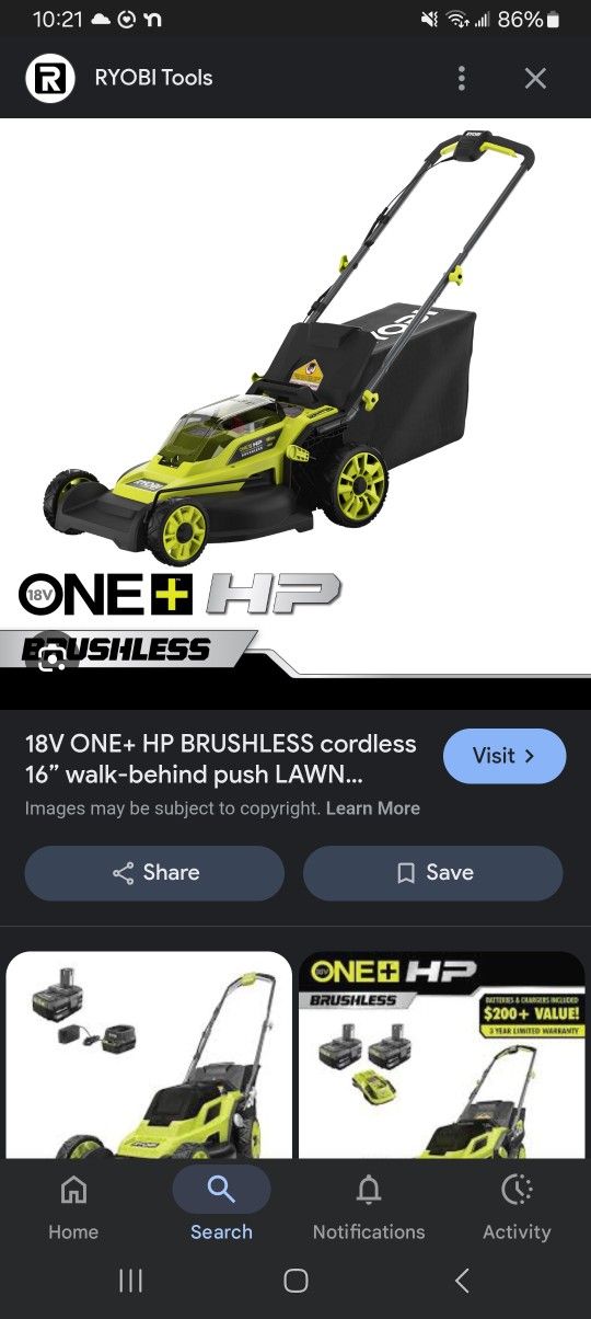 Ryobi Lawn Mower 18v