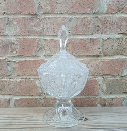 Vintage Crystal Pedestal Candy Dish/Lid