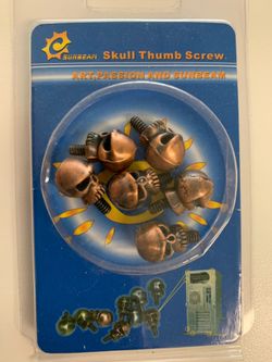(6) - Copper - (Skull) - Computer Thumb Screws - (New)