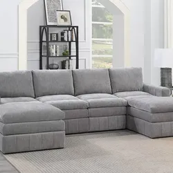 Gray brand new u shape sectional