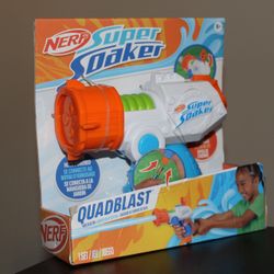 Quadblaster Nerf Super Soaker Hose Blaster Garden Hose Powered with 4 Jet Modes