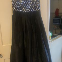 Black And Silver Prom Dress