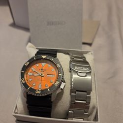 Seiko  5 Sports Automatic Orange Dial Men's Watch  No. SRPD59K1