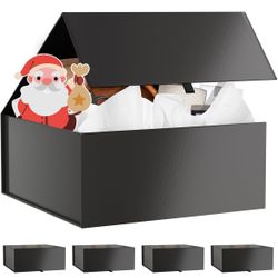 Gift Boxes With Lids 9.25x9.25x3.75 Inches 5 Pcs Black Gift Box Wedding Birthday Christmas 