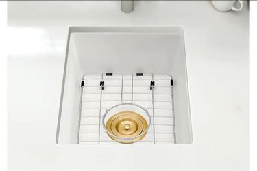 Lonsince Composite Undermount Single Bowl Sink With Grats No Drain 14x18x4