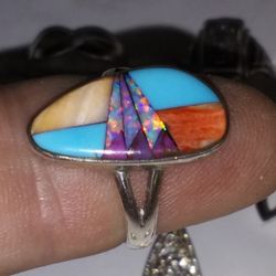 Hand Made 925 Ring Real Stones By Ray Jack