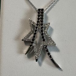 14k Black And White Diamond Necklace