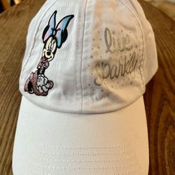 Disney Parks Minnie Mouse LIVE SPARKLY Glittery Baseball Cap Hat - YOUTH