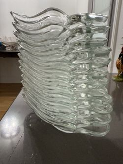 Set of 12 Vintage 1960s Banana Split Sundae Dishes Clear Indiana Glass Ice Cream Bowls