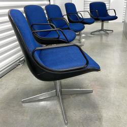 Vintage Modern Mid Century Harpers Steelcase  Swivel Office Armchairs 