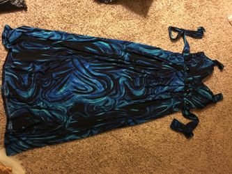 Black and blue swirl dress