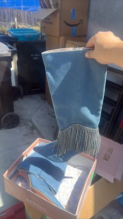 Denim heels