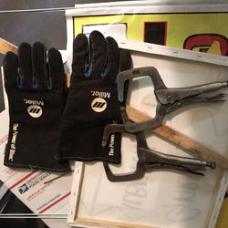 Welding Vise Grip Locking Plier Clamps $15@ Gloves Pair Power Of Blue $20 