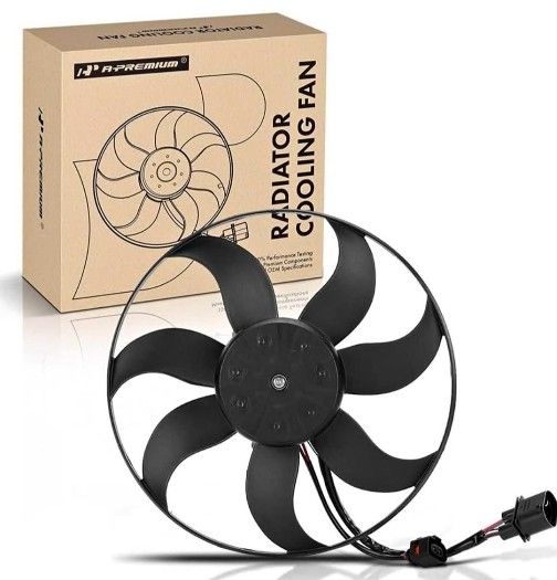 A-Premium Engine Radiator Cooling Fan Assembly Compatible with Volkswagen & Audi Models - Jetta(586)