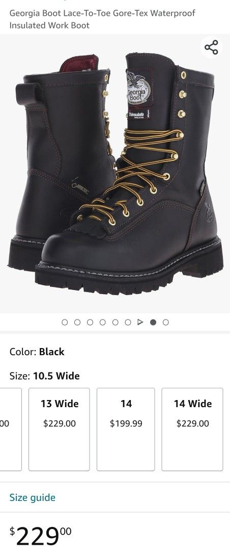 Georgia Boot Lace-To-Toe Gore-Tex Waterproof Insulated Work Boot