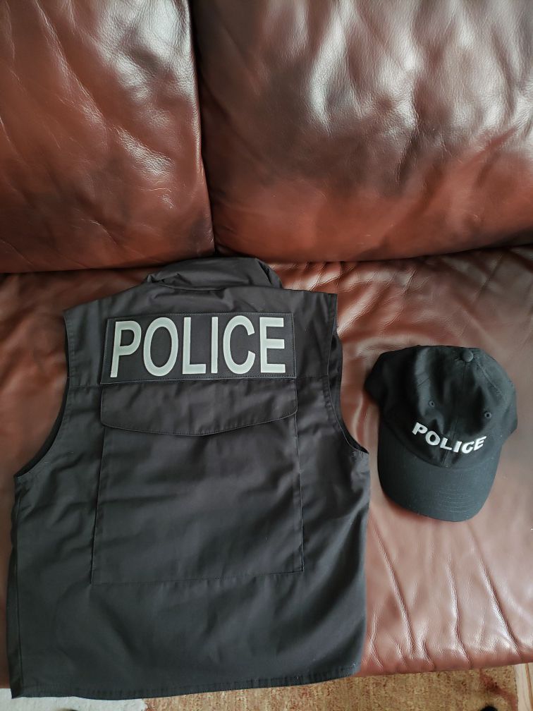 Kids police costume, police Halloween costume, ranger vest size 8, 10