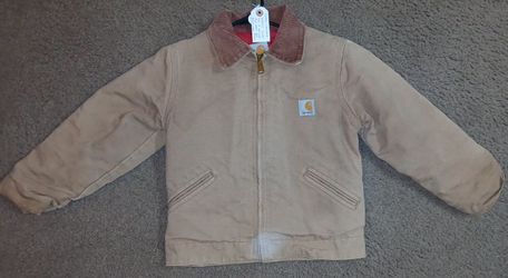 Vintage Carhartt Detriot Jacket Brown Y20 BRN. Youth size 8 Regular. Quilt lined red interior. 