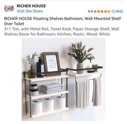 Brand New Richer House Floating Bathroom Wall Shelf