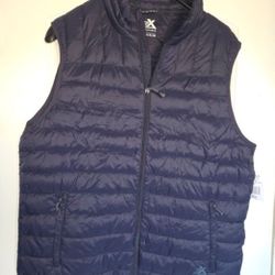 Men's Vest Blue Jacket Chaleco Xl 