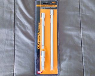 New Olympia Tools 3/8" Drive Extension Bar Set 3pc