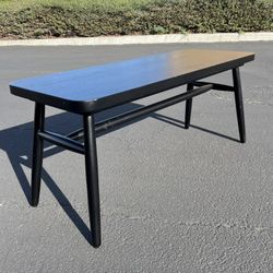 Modern Mid Century Style Black Wooden Bench Seating 