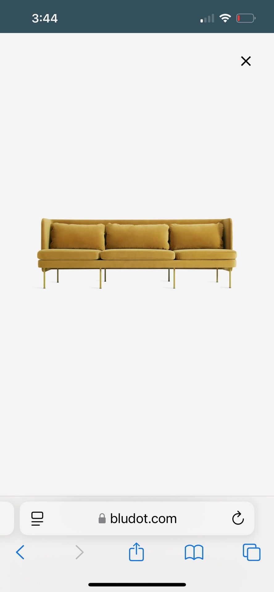 BluDot Bloke Designer Velvet Couch MASSIVE PRICE DROP