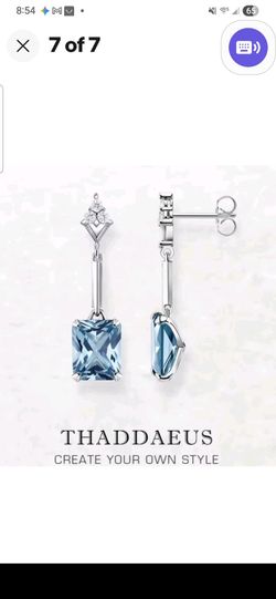 925 Sterling Silver Aquamarine Dangle Drop Earrings