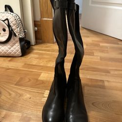 Adrienne Vittadini Black Leather Boots