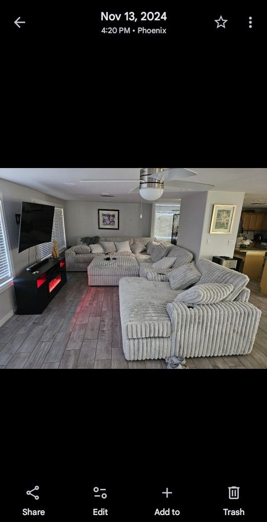 Nearly New Ashley Furniture Sectional Jumbo Size White