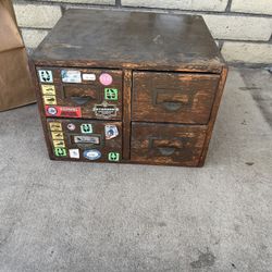 Old Vintage Filing Cabinet Box