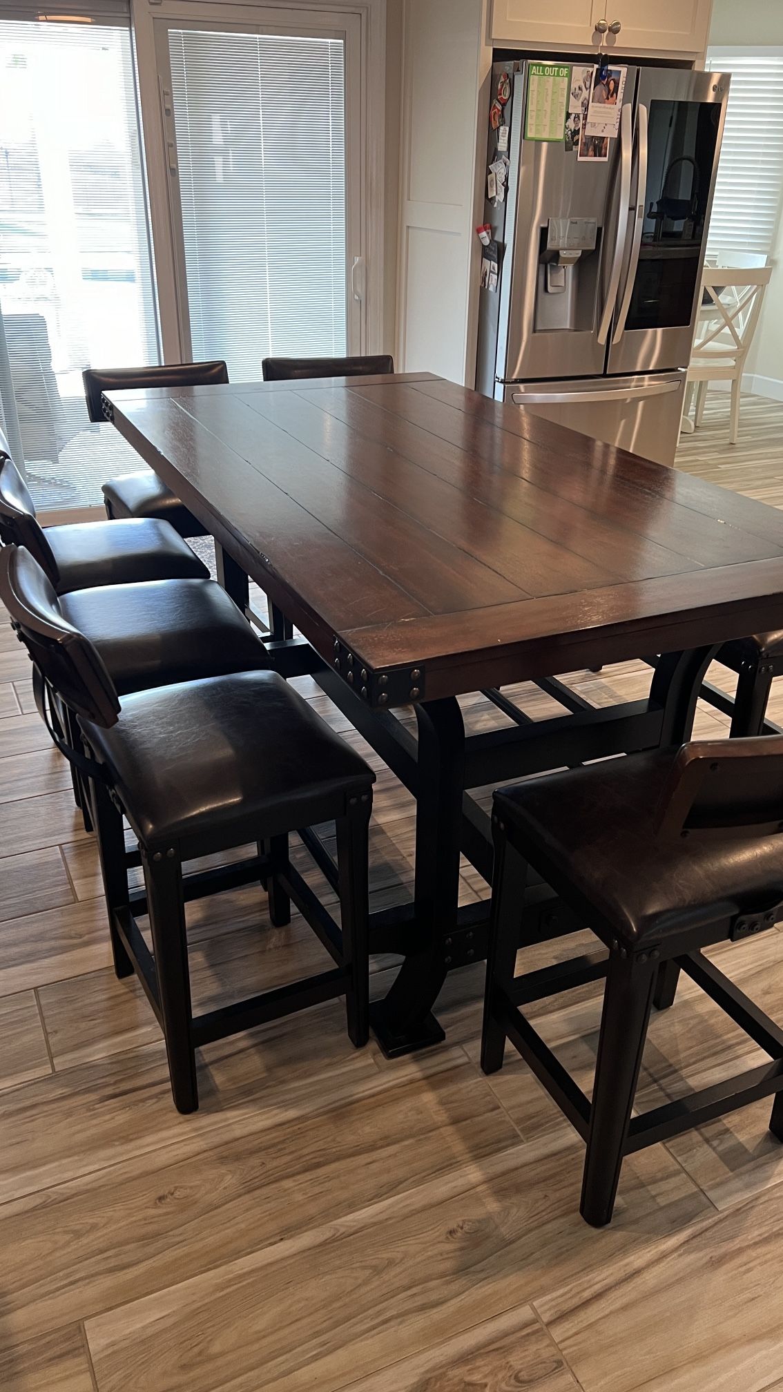 Dining Table and Bar Hutch