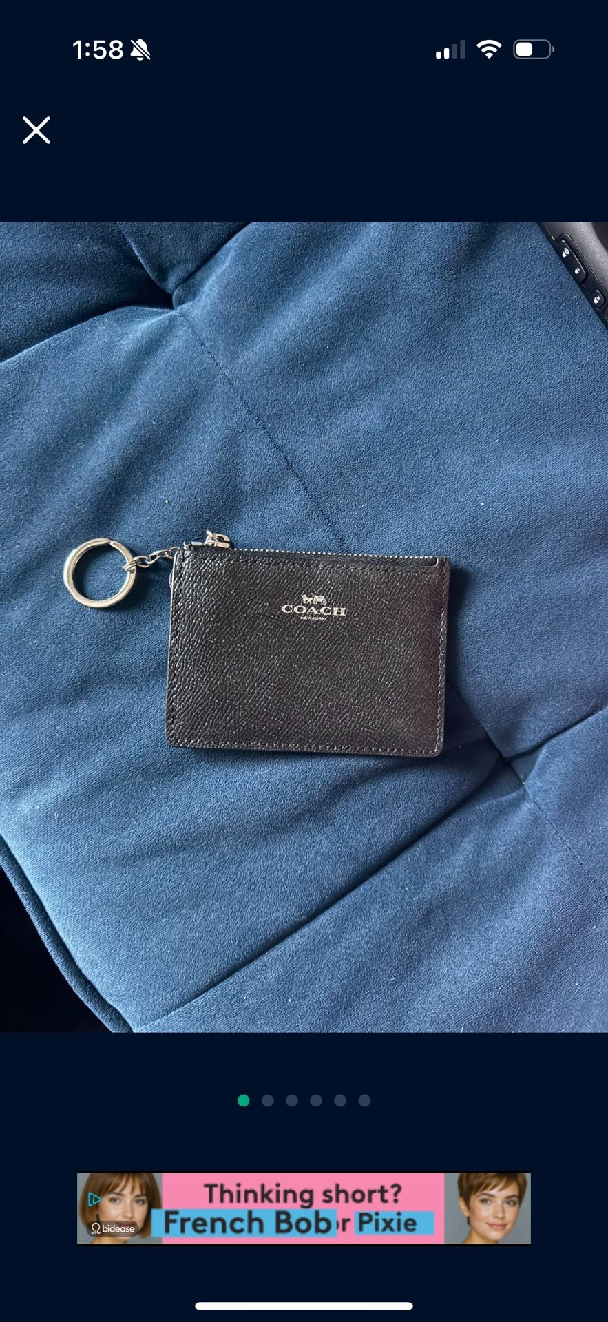 Black New Coach Keychain Wallet