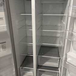 New LG - 26.6 Cu. Ft. Side-by-Side Smart Refrigerator with External Ice and Water - Stainless Steel Model: LS27T3230SSKU