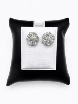 925 Sterling Silver 4.00CT MOISSANITE Cluster Stud Screw Back Earrings