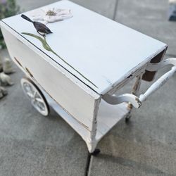 A vintage serving cart turned in to a piece Of Art,