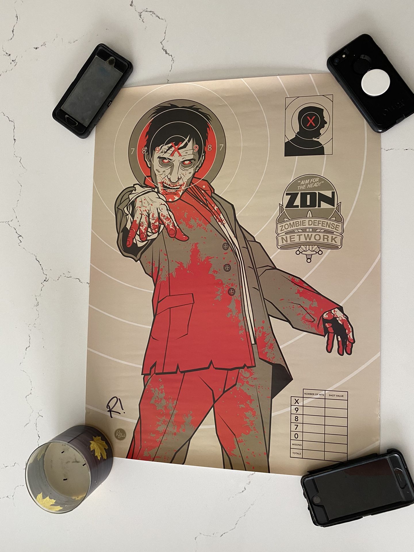 Zombie defense network poster - signed by artist RBlack