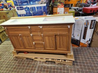 Glacier Bay
Willet 61 in. Double Sink Freestanding Bath Vanity in Natural Teak with Carrara White Engineered Stone Top (Assembled)