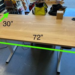 Solid Oak Adjustable Standing Desk