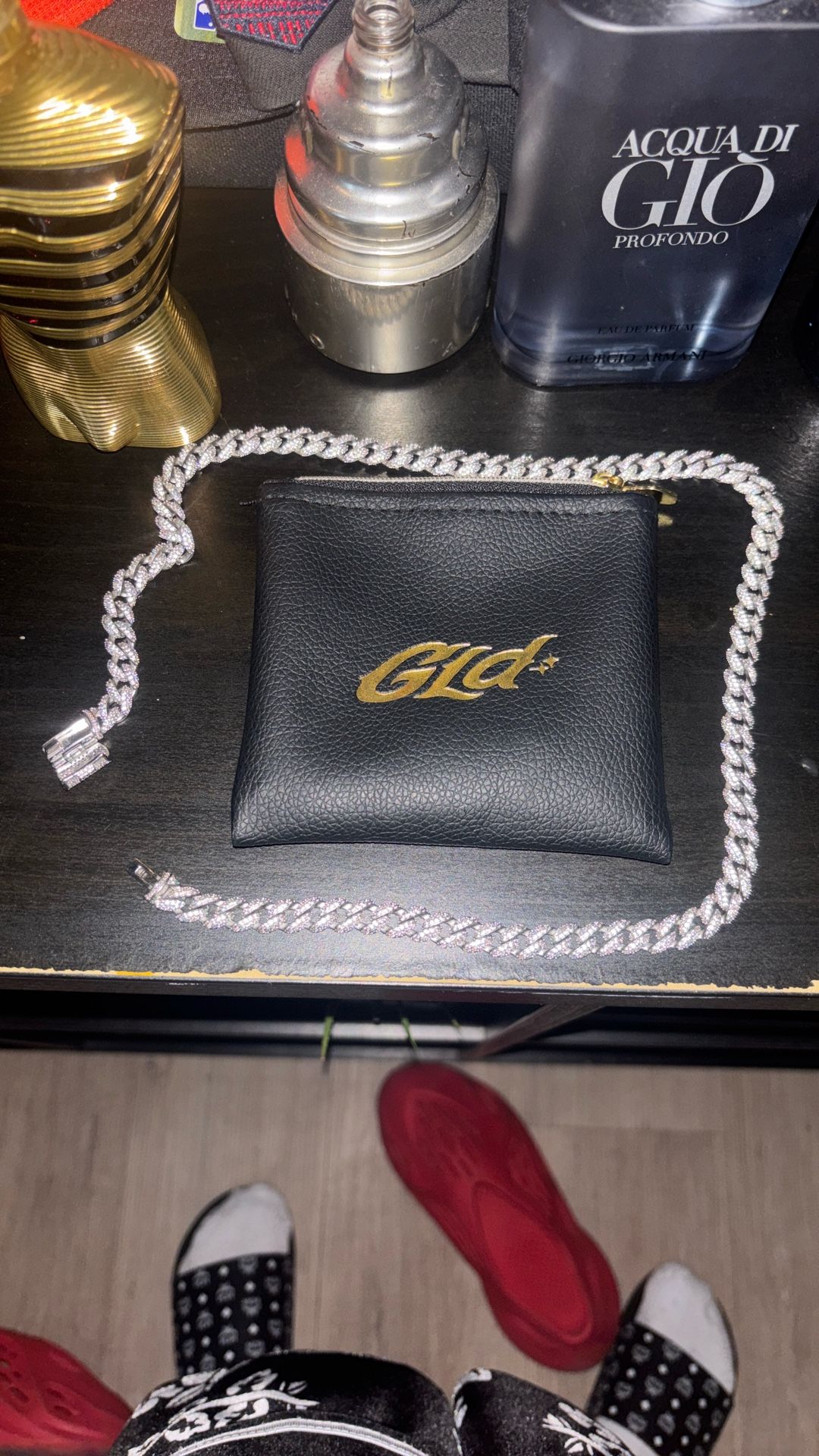 Gld Cuban Link Chain White Gold