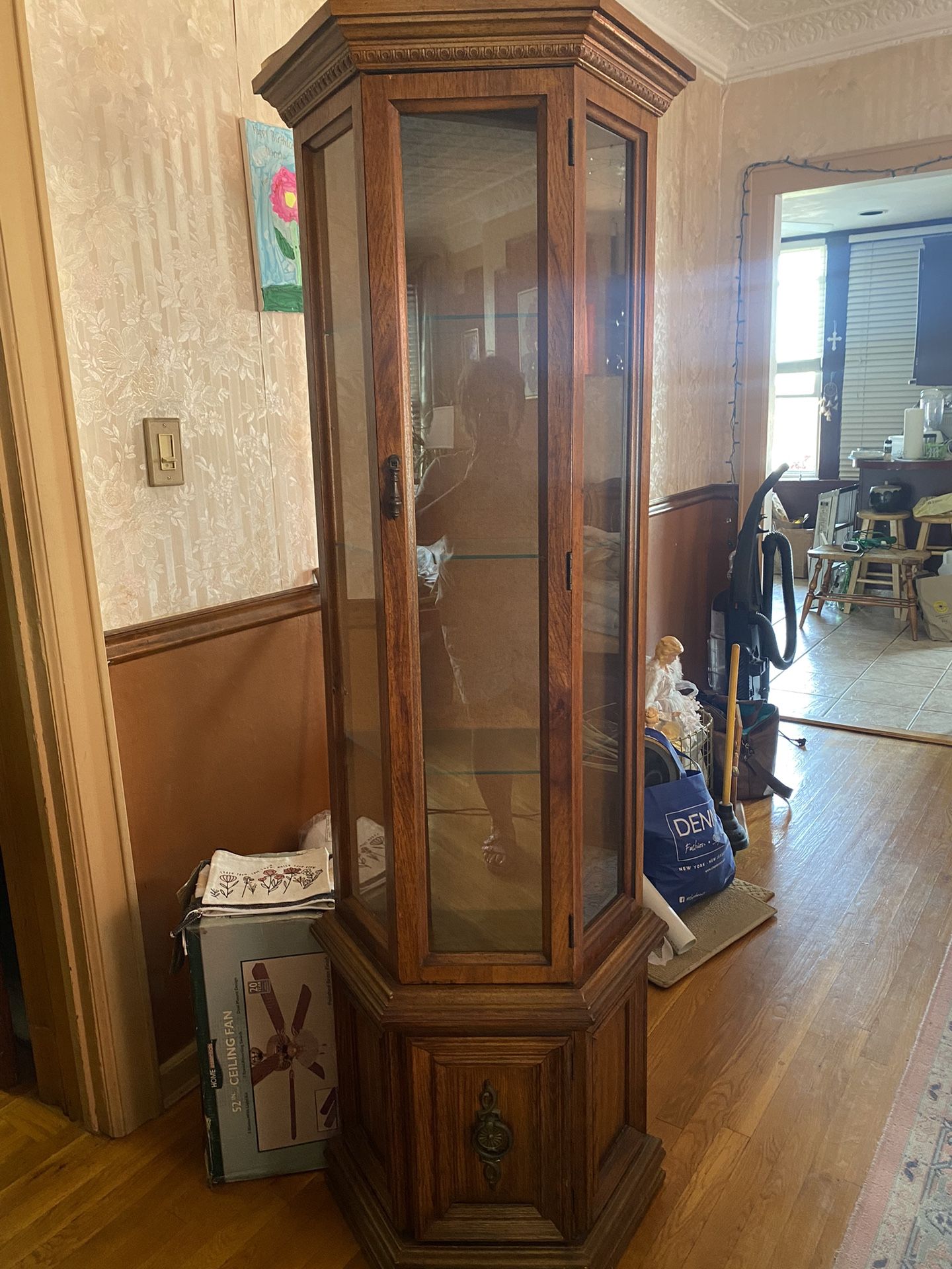 Vintage Lighted Curio Cabinet