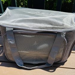Pet Carrier Small Cat Dog - Soft Fabric - Expandable 11”H x 17”L 10”W Used - $15  