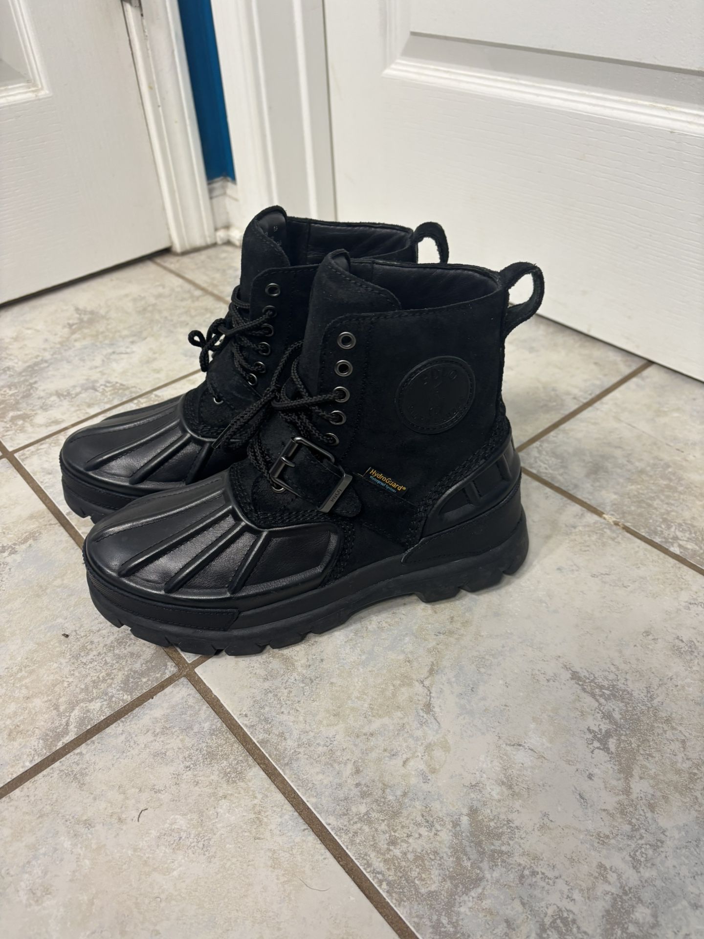 Black Polo And Ralph Lauren Boots Size 8.5